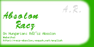 absolon racz business card